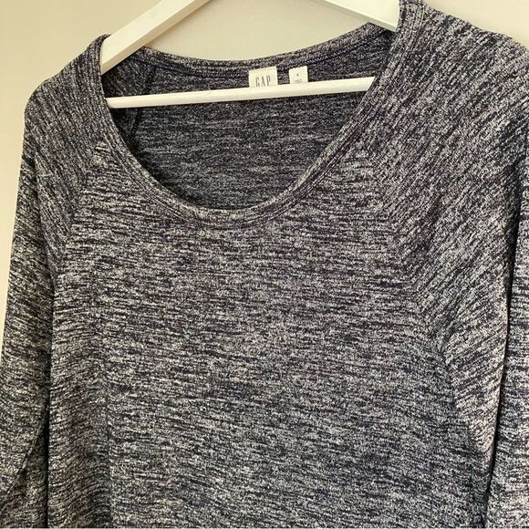 Gap Dress Long Sleeve Marled Black Gray Casual Neutral Comfy - Picture 2 of 7